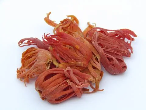 Mace spice on white background close-up view  Stock Photos