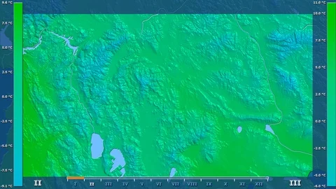 Macedonia - average temperature, raw data Stock Footage 92167209