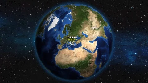 MACEDONIA DEBAR ZOOM IN FROM SPACE Stock Footage 115704010