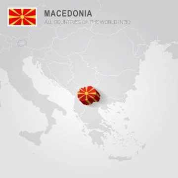 Macedonia drawn on gray map. Stock Illustration