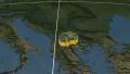 Macedonia extruded. Blue Marble. Graticule. 4k or 4k+ Resolution