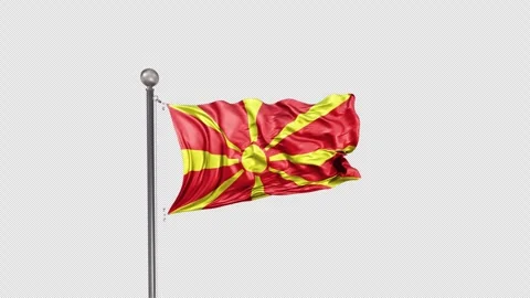Macedonia Flag  Animation Loop Include Alpha 3D Rendering Stock-Footage 283060290