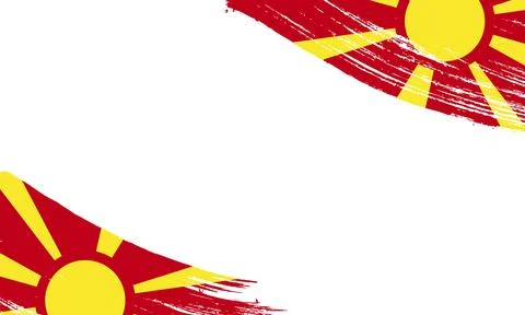 Macedonia Flag with Brush Stroke Effect, Grunge brush stroke. Watercolor pa.. Stock Illustration