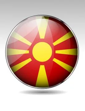 Macedonia flag button Stock Illustration