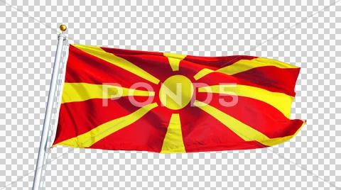 Macedonia flag, close up, isolated with alpha channel Stock Photos