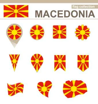 Macedonia Flag Collection Stock Illustration
