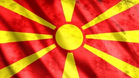 Macedonia Flag Grunge Stock Footage 123779488