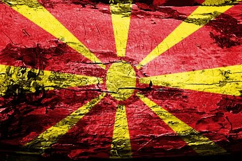 Macedonia flag with grunge texture Stock Illustration
