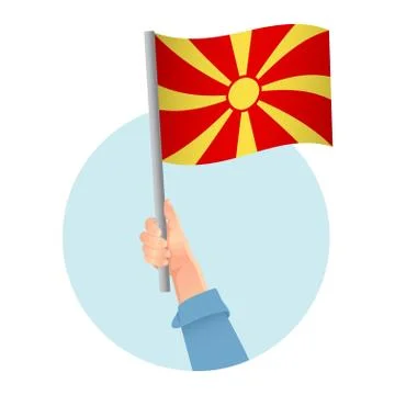Macedonia flag in hand icon Stock Illustration