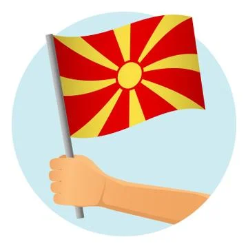 Macedonia flag in hand Stock Illustration