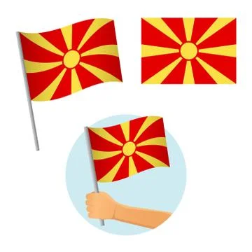 Macedonia flag in hand Stock Illustration