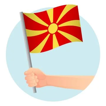Macedonia flag in hand Stock Illustration