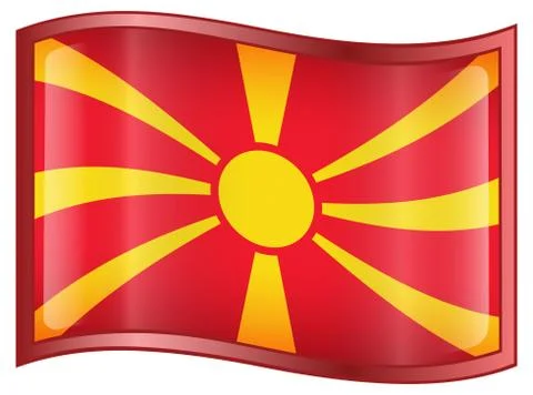 Macedonia flag icon. 库存插图