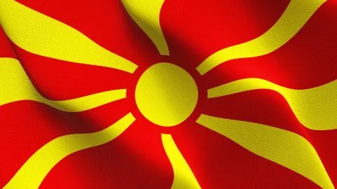 Macedonia flag waving on wind. Stock Illustration