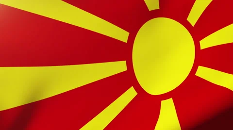 Macedonia flag waving in the wind. Looping sun rises style.  Animation loop Stock Footage 47975719