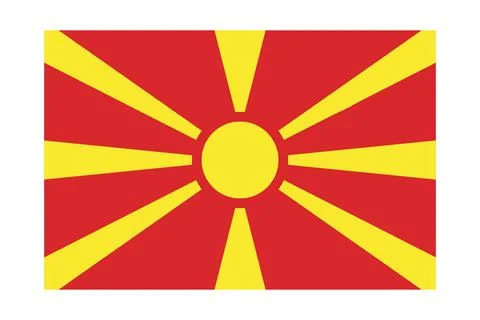 Macedonia flag on white background. Stock Illustration