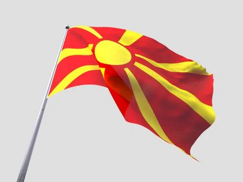 Macedonia flying flag isolate on white background. 스톡 일러스트