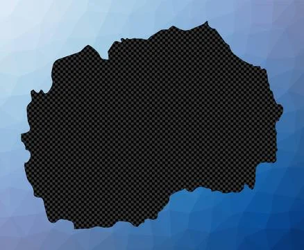Macedonia geometric map. Stencil shape of Macedonia in low poly style. Supe.. Stock Illustration