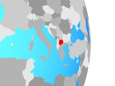 Macedonia on globe Stock Illustration