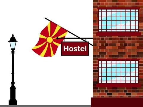 Macedonia Hostels Vector Illustration Stock Illustration