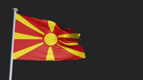 Macedonia - Loopable 3D flag animation with Alpha Channel and Transparency fo Stock Footage 91465990