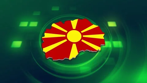 Macedonia Map and Flag Background Stock Footage 344028958