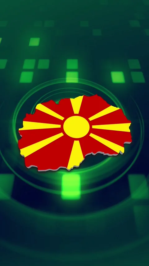 Macedonia Map and Flag Background Stock-Footage 347125463