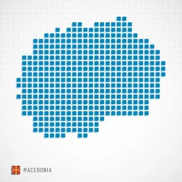 Macedonia map and flag icon Stock Illustration