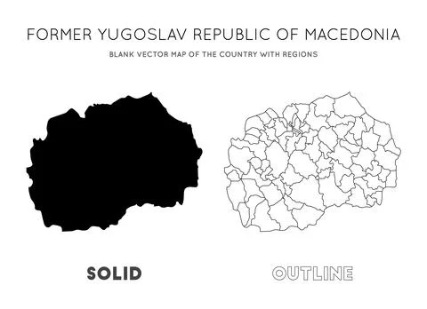 Macedonia map. Blank vector map of the Country with regions. Borders of Mac.. Stock Illustration