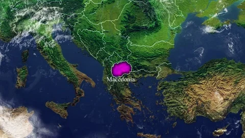 MACEDONIA Map With Borders Stock Footage 318676907