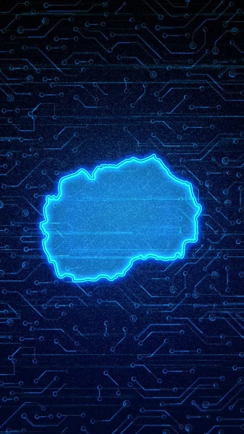 Macedonia Map Digital Technology Opener Stock Footage 336313082