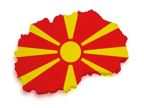 Macedonia map flag 3d shape Illustrazione stock