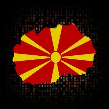 Macedonia map flag on hex code illustration Illustrazione stock