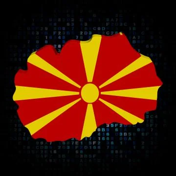 Macedonia map flag on hex code illustration Stockillustratie
