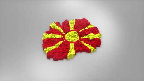 Macedonia Map with Flag Intro Background Stock Footage 315163462