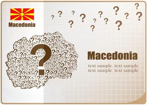 Macedonia map flag made from question mark. Stock Illustration