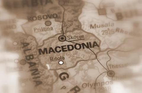 Macedonia on a map Stock Photos
