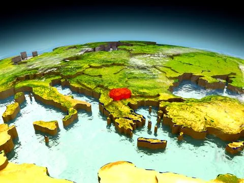 Macedonia on model of Earth Stock Illustration