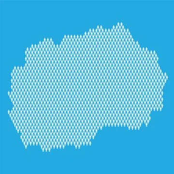 Macedonia population. Statistic map made from stick figure people Stock Illustration