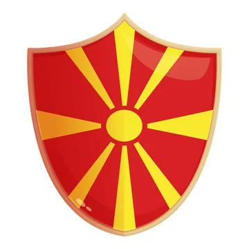Macedonia shield icon cartoon vector. Circle map イラスト素材