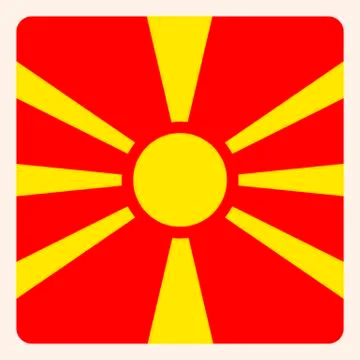Macedonia square flag button, social media communication sign, business icon. Stock Illustration