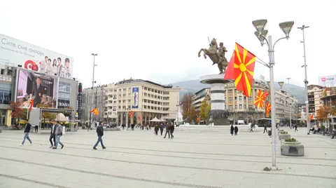 Macedonia Square, Skopje Video stock 34977876