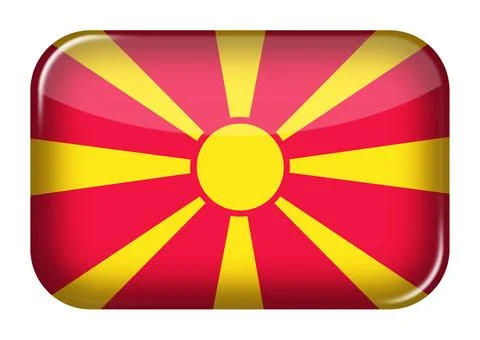 Macedonia web icon rectangle button with clipping path 3d illustration イラスト素材