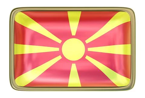 Macedonian Flag Badge Stock Illustration