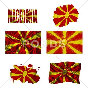 Macedonian flag collage Stock Illustration