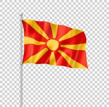 Macedonian flag isolated on white Stock Illustration