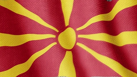 Macedonian flag waving animation Stock Footage 77614516