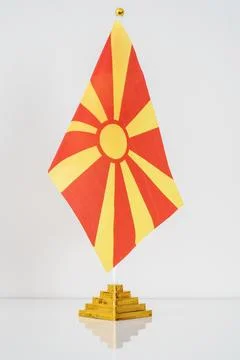 Macedonian flag on a white background Stock Illustration