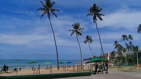 Maceió, AL, Brazil - May 8, 2019: Jatiuca Beach Stock Footage 108317394
