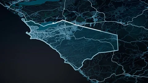 Maceio Brazil Glowing Digital Map Animation 4K 스톡 동영상 340154308